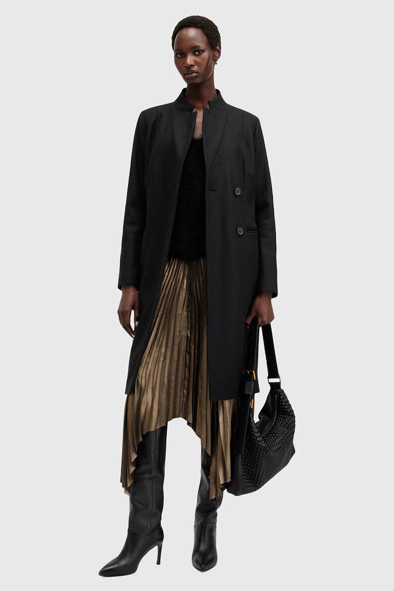AllSaints Палто с вълна Черен