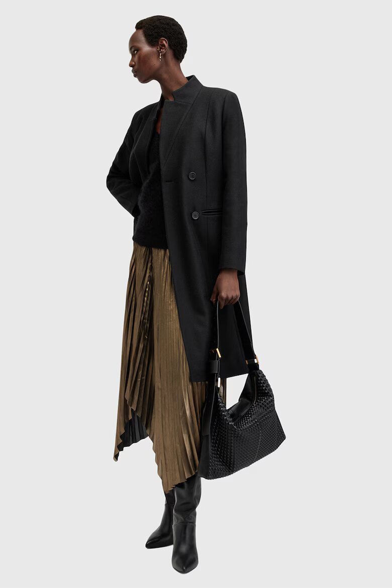 AllSaints Палто с вълна Черен