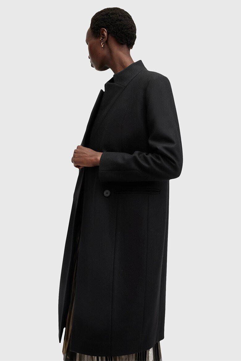 AllSaints Палто с вълна Черен