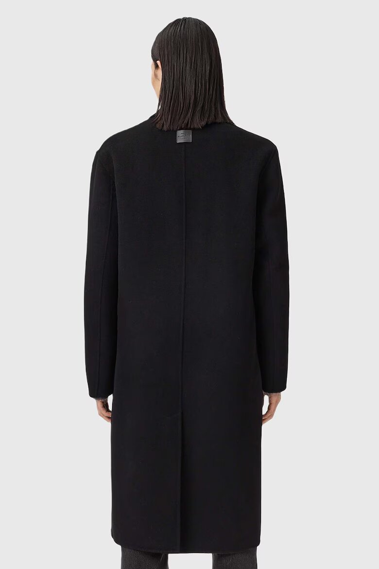 AllSaints Палто с вълна с копчета Черен