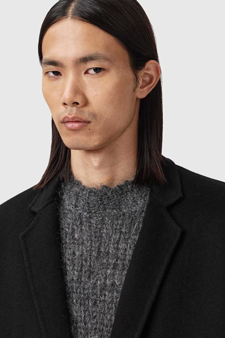 AllSaints Палто с вълна с копчета Черен