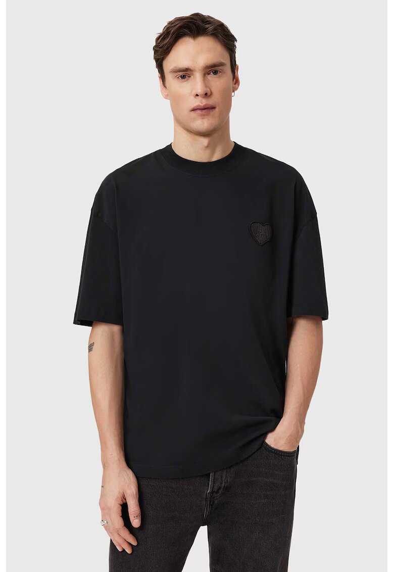 AllSaints Памучна тениска с детайл сърце
