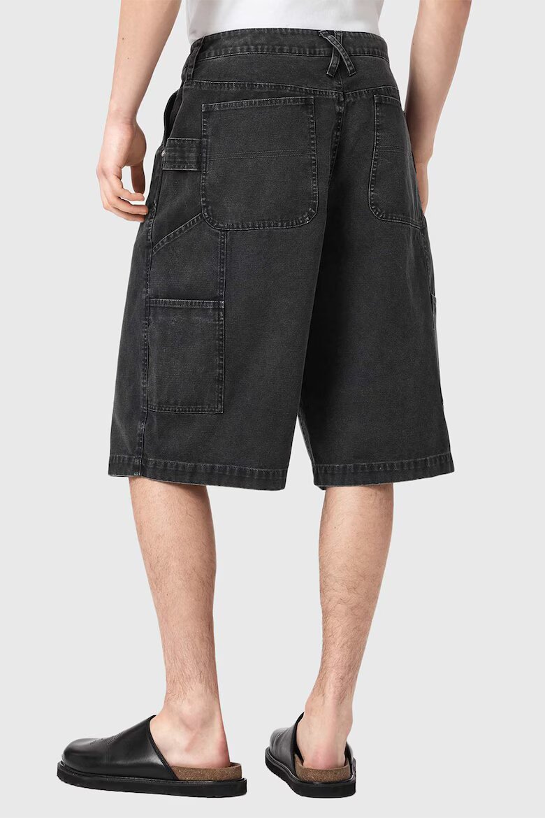 AllSaints Широки дънкови карго бермуди Черен въглерод