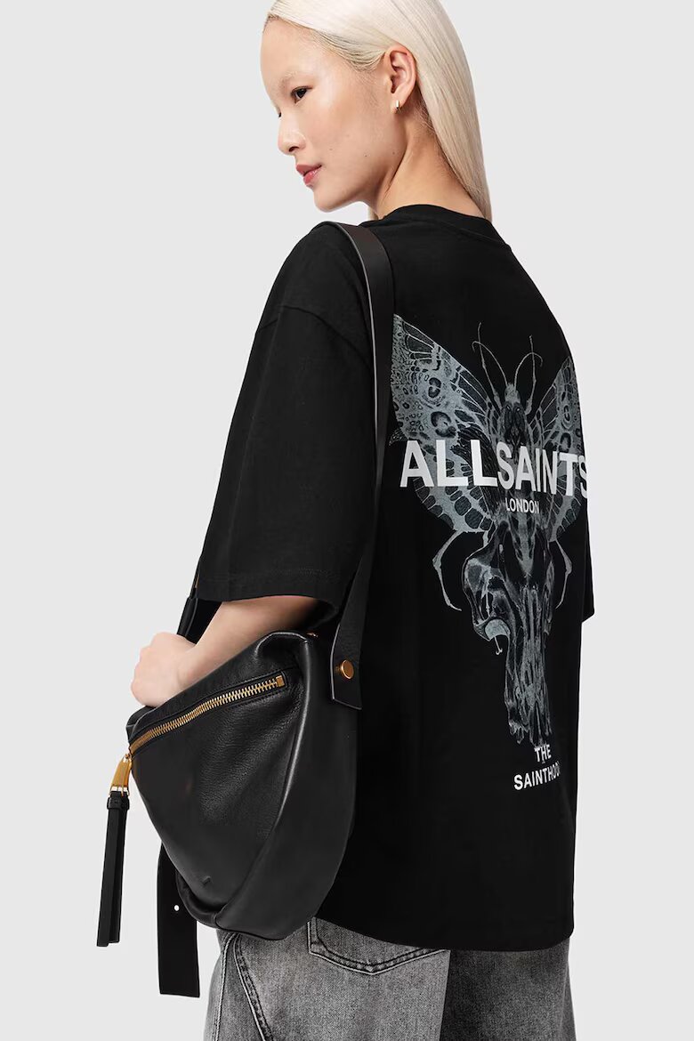 AllSaints Тениска Halis Amelie с принт на гърба Черен