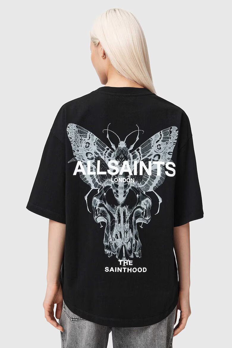 AllSaints Тениска Halis Amelie с принт на гърба Черен