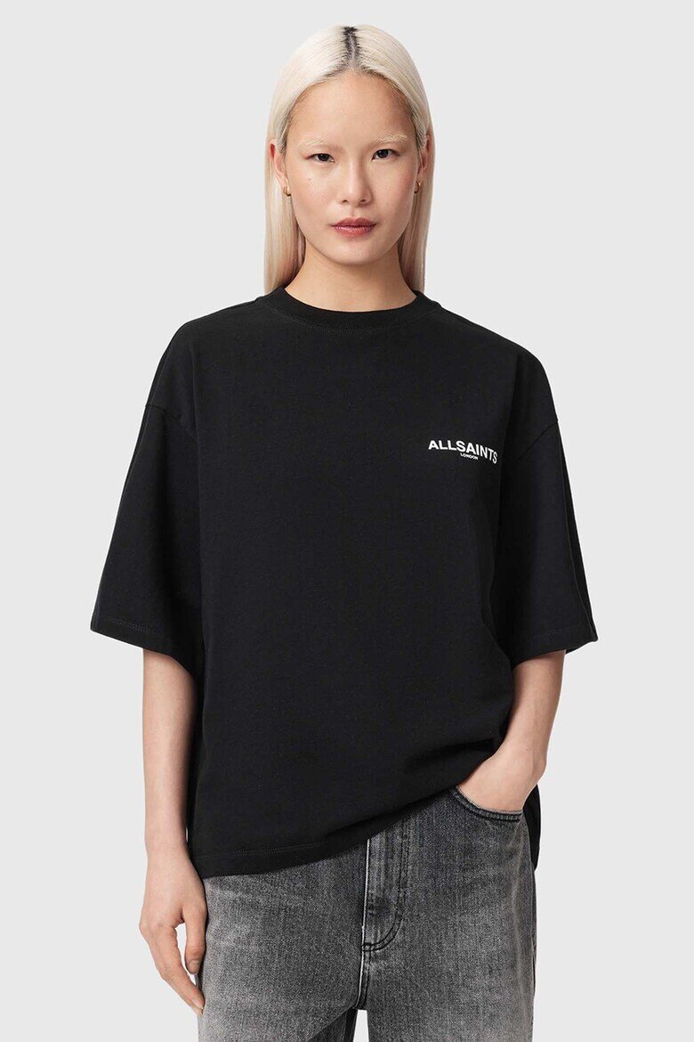 AllSaints Тениска Halis Amelie с принт на гърба Черен