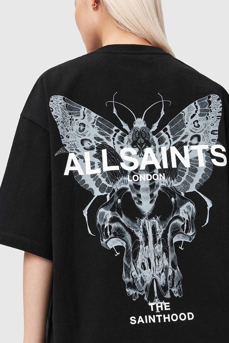 AllSaints Тениска Halis Amelie с принт на гърба Черен