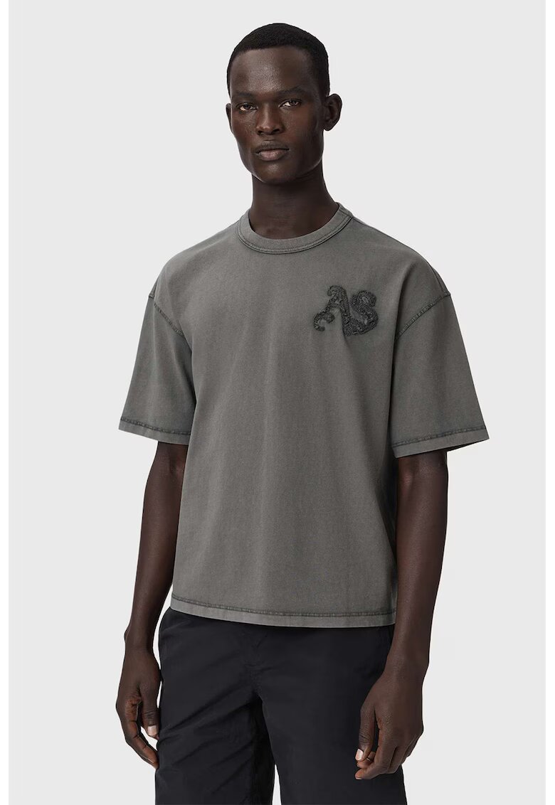 AllSaints Тениска Insignia с овално деколте и лого