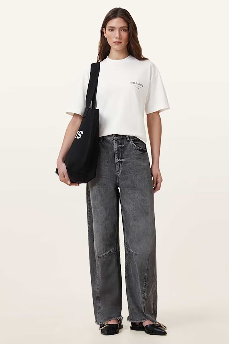 AllSaints Уголемена тениска Underground Etta Tee Бял