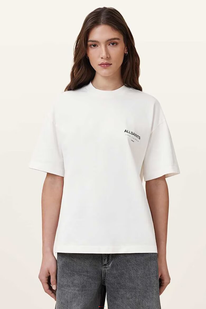 AllSaints Уголемена тениска Underground Etta Tee Бял