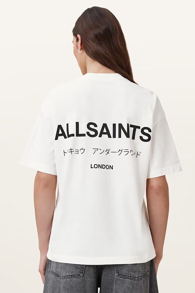 AllSaints Уголемена тениска Underground Etta Tee Бял