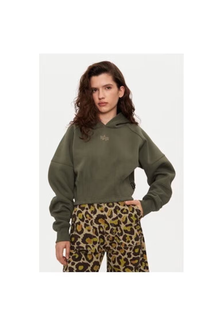 Alpha Industries Дамска блуза 304543104 - Памук/Полиестер - Зелена