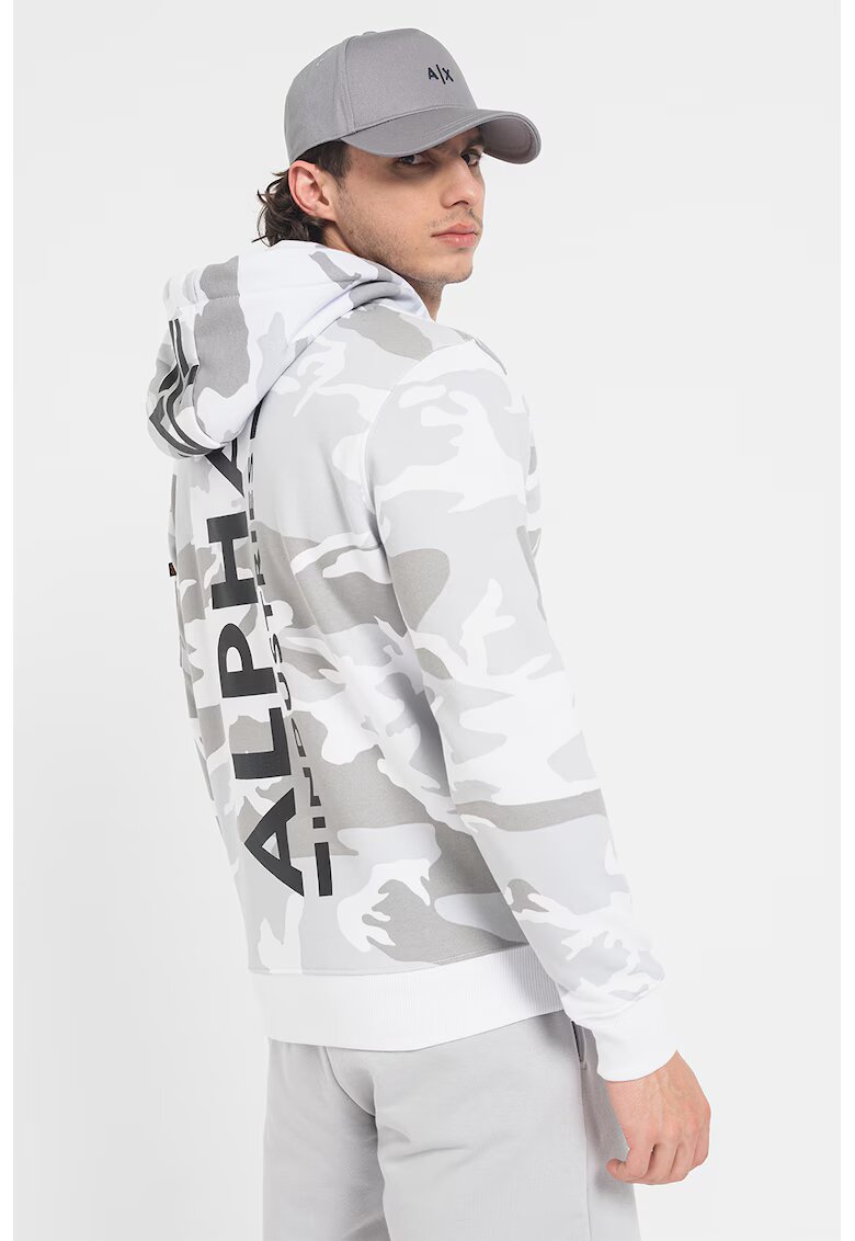 Alpha Industries Худи с камуфлажна щампа - Сив/Светло
