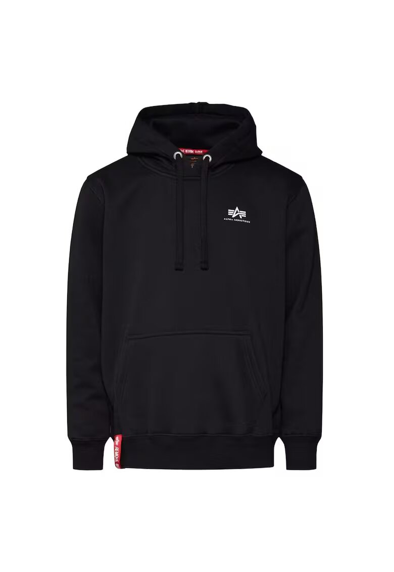 Alpha Industries Мъжка качулка - Basic Hoody Small Logo 196318-03 - Памук/Полиестер - Черна - Черен