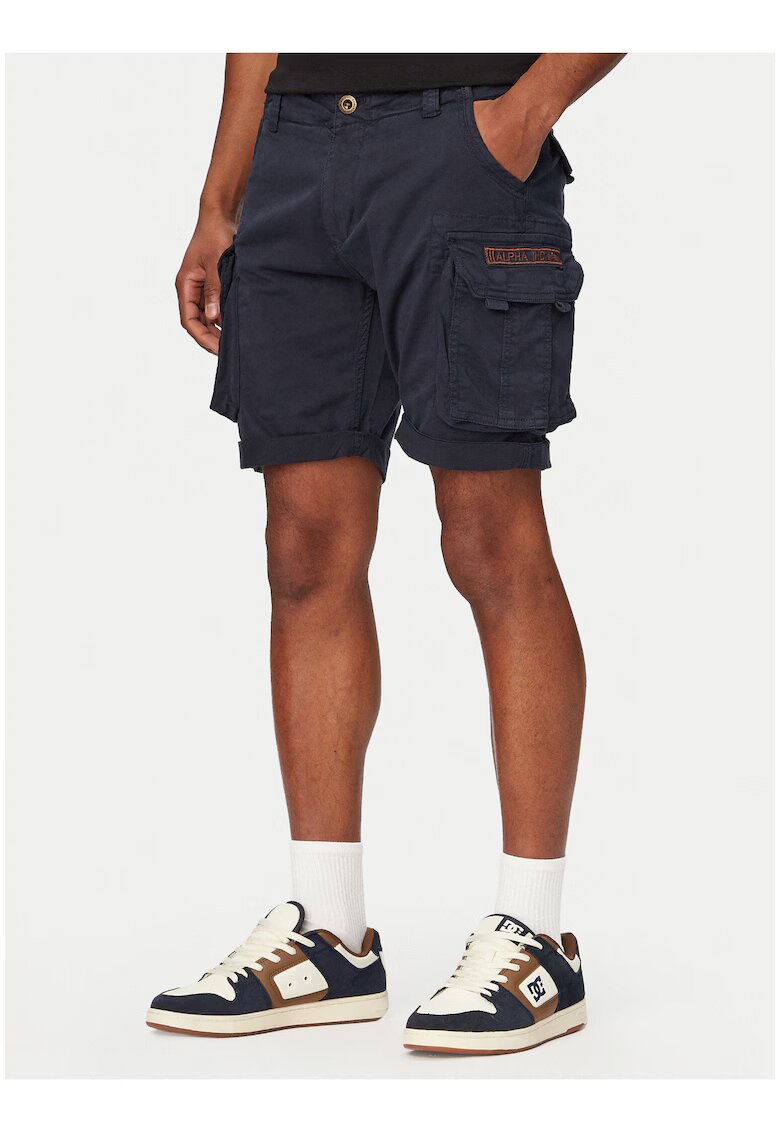 Alpha Industries Мъжки къси панталони - ежедневен - цип - тъмносин - памук