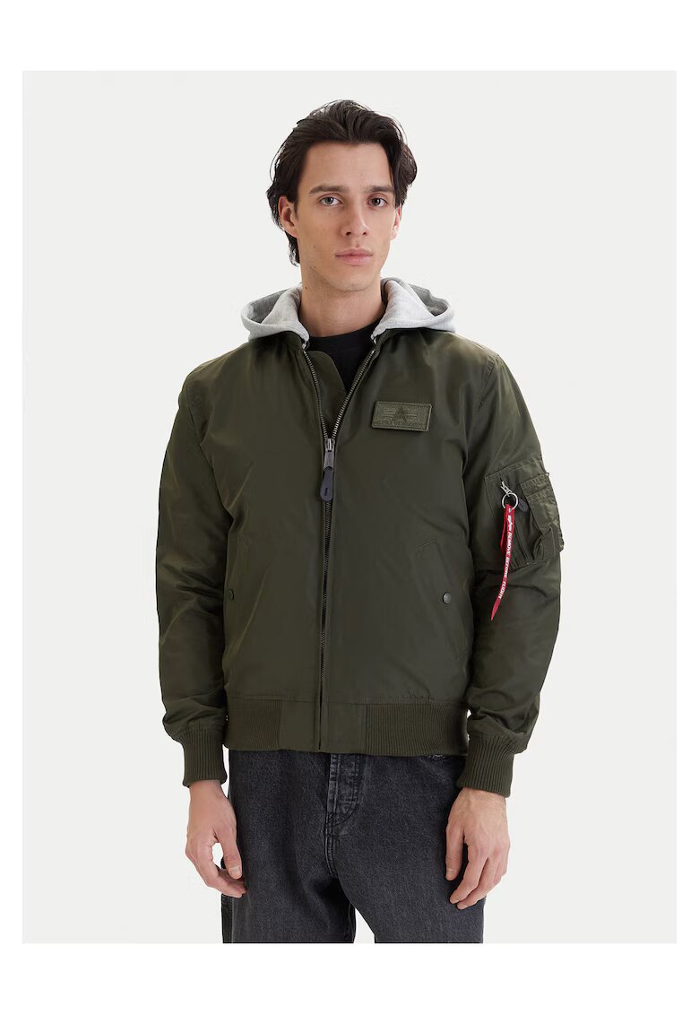 Alpha Industries Мъжко бомбър яке - Найлон - сиво
