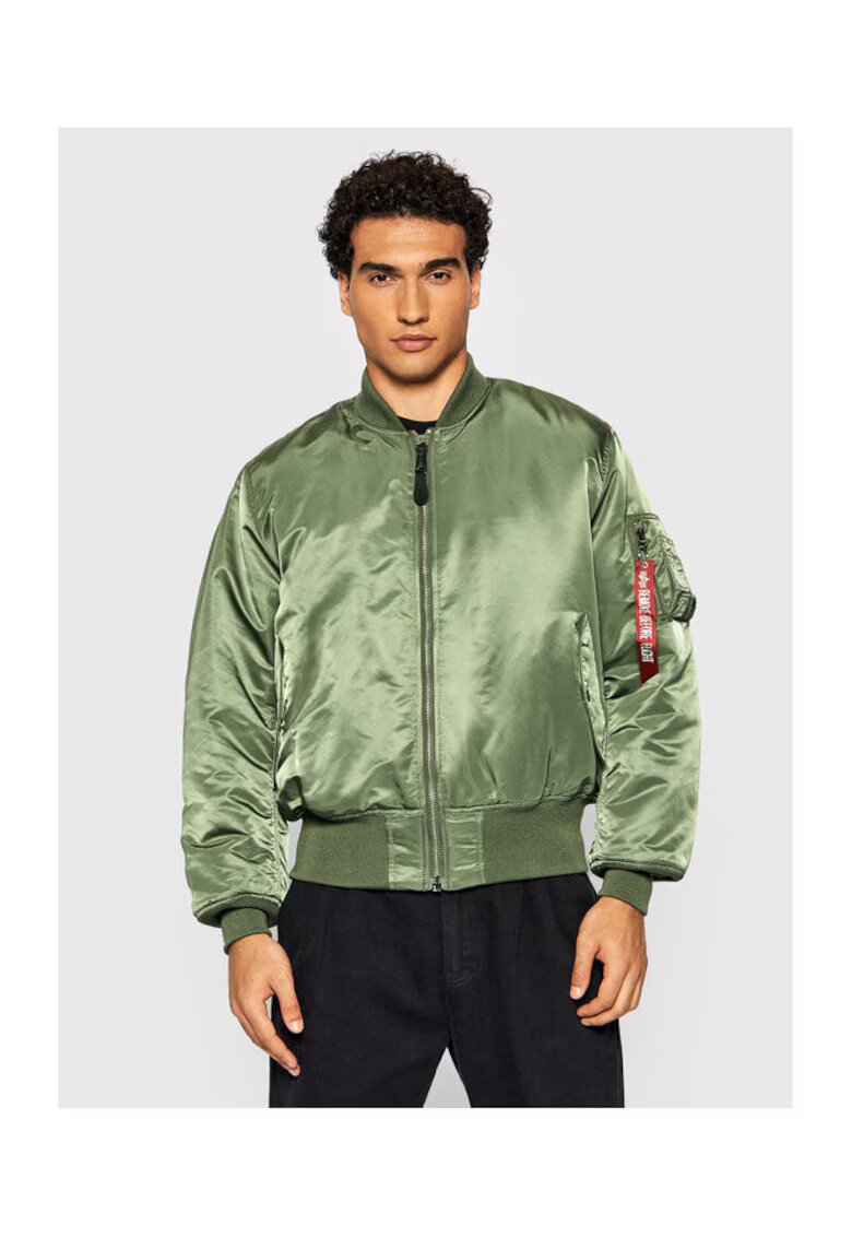 Alpha Industries Мъжко бомбър яке оранжево и зелено - устойчив материал