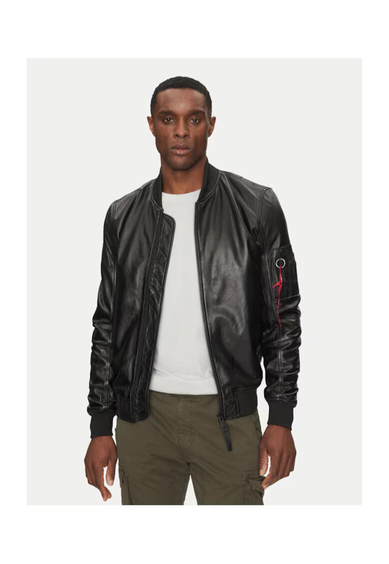 Alpha Industries Мъжко яке - 305301574 - Естествена кожа - Черно