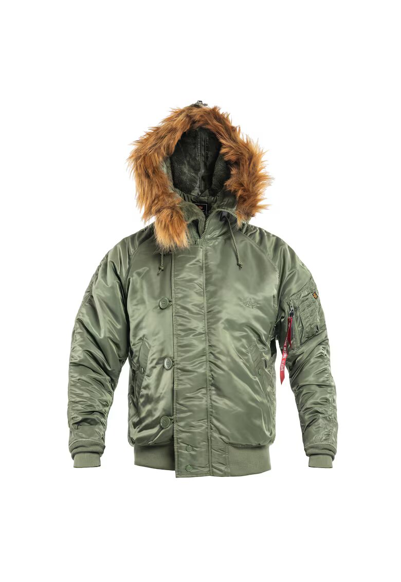 Alpha Industries Мъжко яке с качулка - найлон - Sage Green -