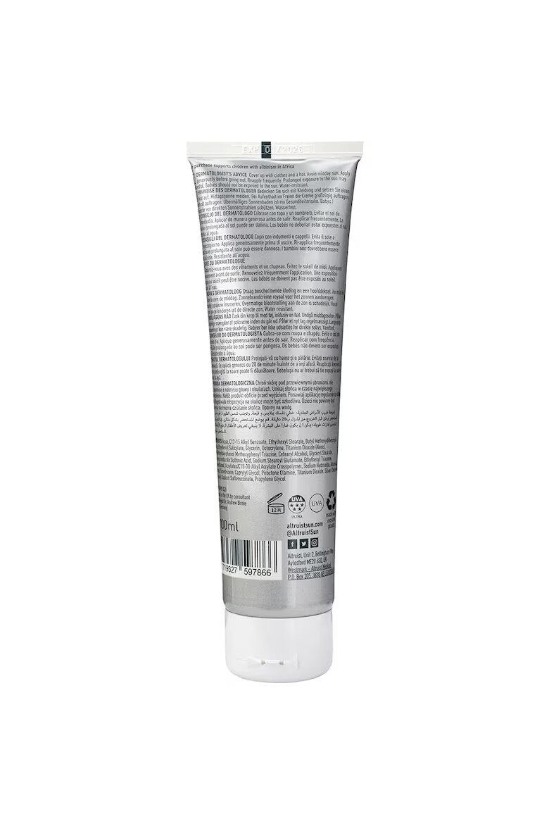Altruist Слънцезащитен крем Dermatologist Sunscreen SPF50 Хипоалергенен 100 мл