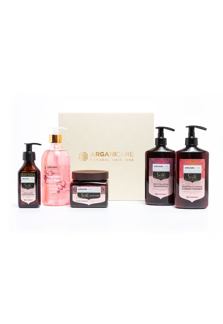 Arganicare Рутинен комплект за блясък на коса и тяло - Silk - 5 бр