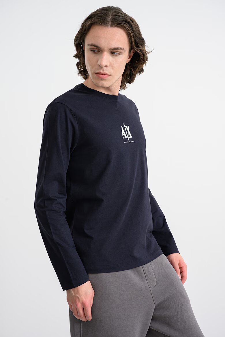 ARMANI EXCHANGE Блуза с лого Ултрамарин синьо
