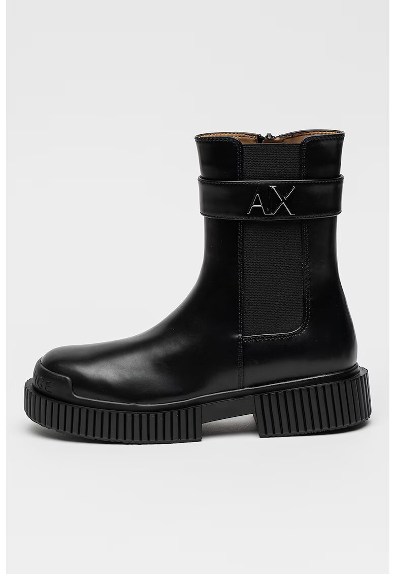 ARMANI EXCHANGE Боти от еко кожа с декоративна каишка