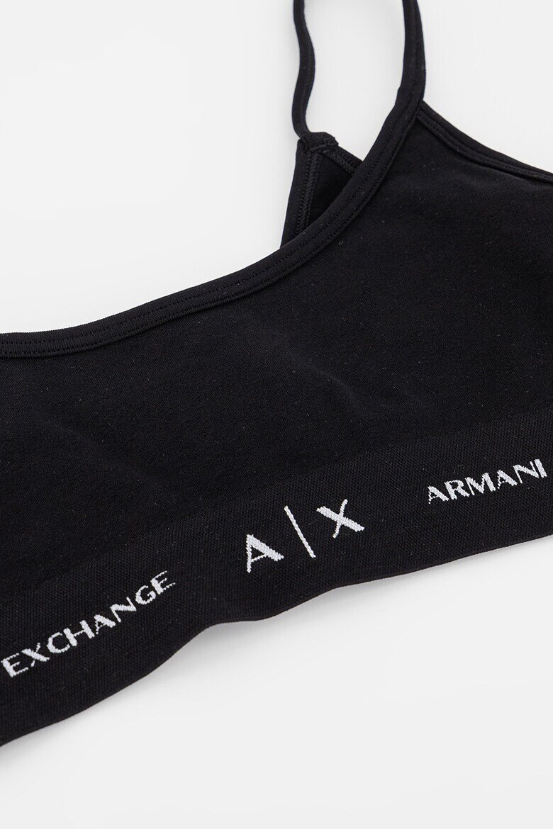 ARMANI EXCHANGE Бралет с лого Черен/Мръснобял