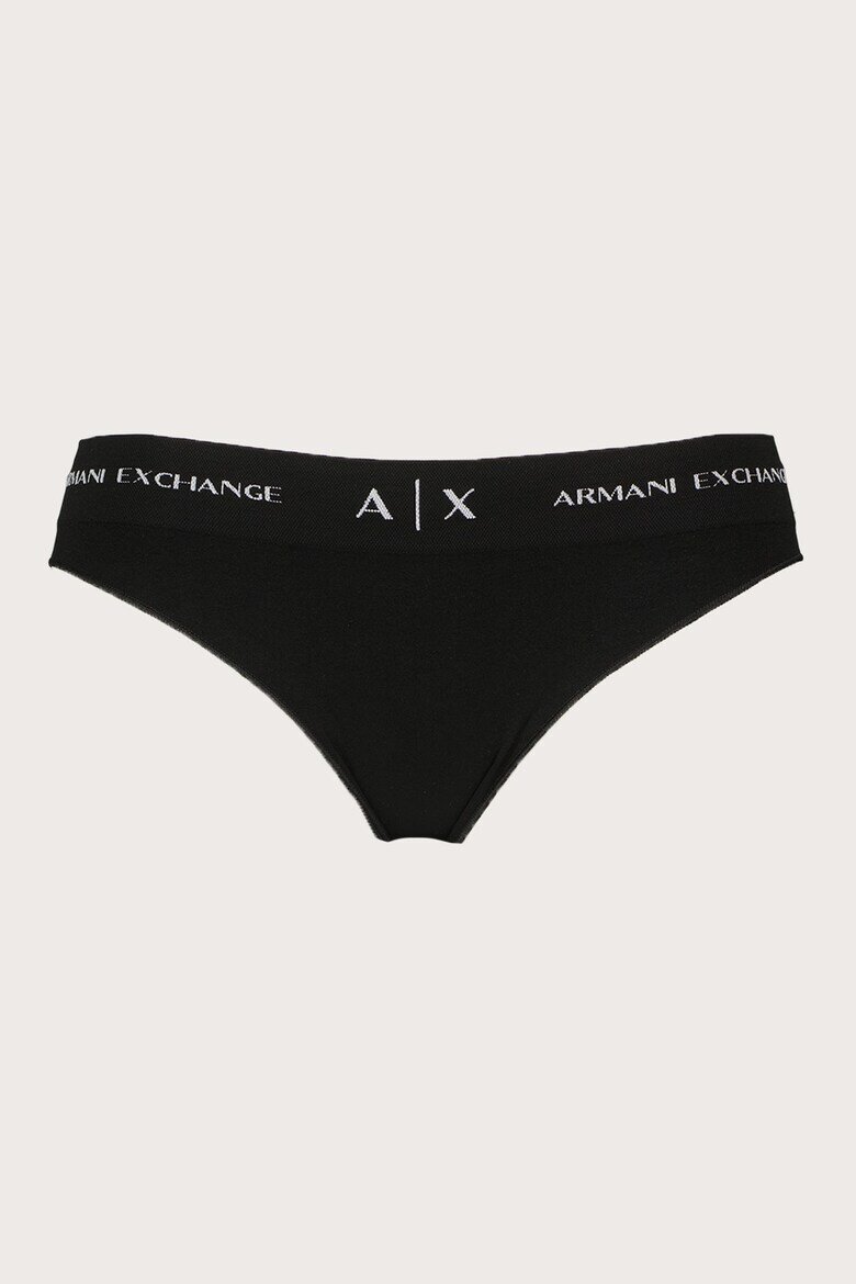 ARMANI EXCHANGE Бразилиана с лого Черен/Мръснобял
