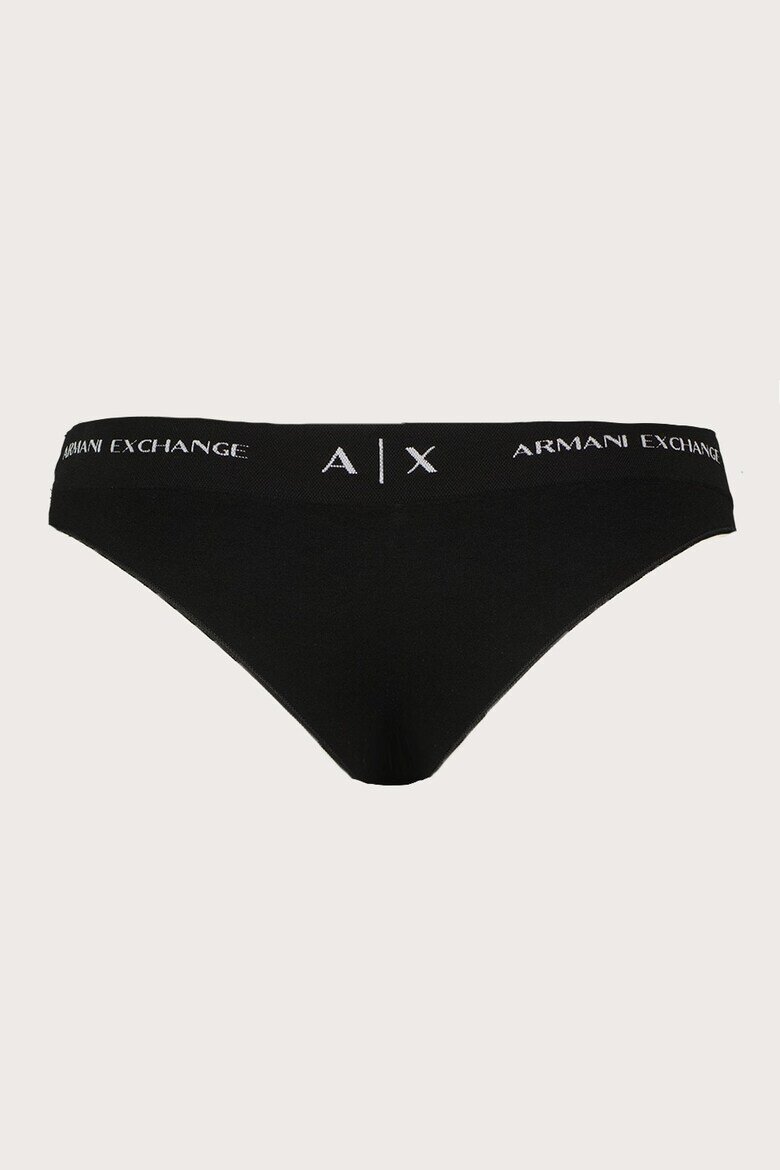 ARMANI EXCHANGE Бразилиана с лого Черен/Мръснобял