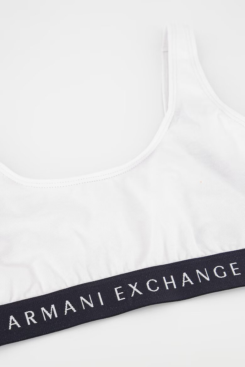 ARMANI EXCHANGE Бюстие с лого Бял/Черен
