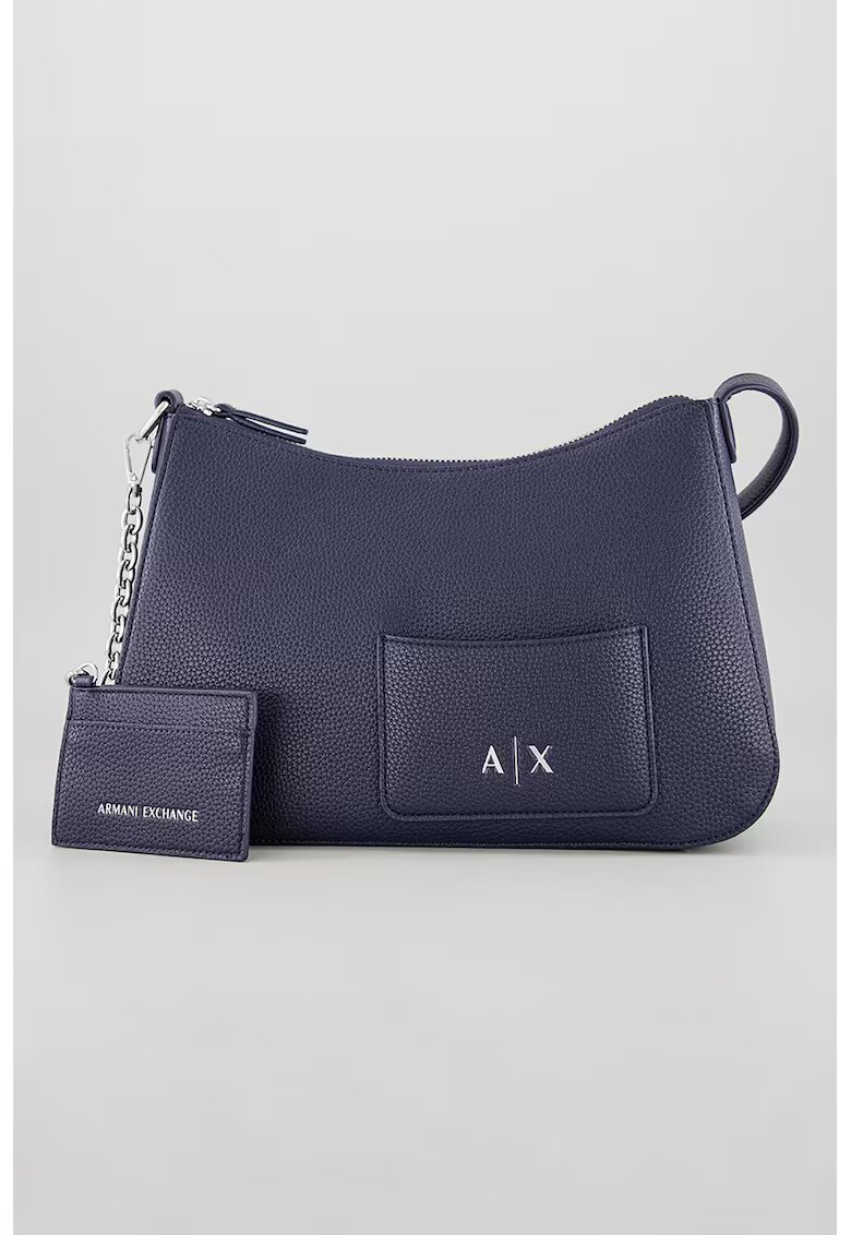 ARMANI EXCHANGE Чанта за рамо от еко кожа и калъф за карти - Индигово синьо