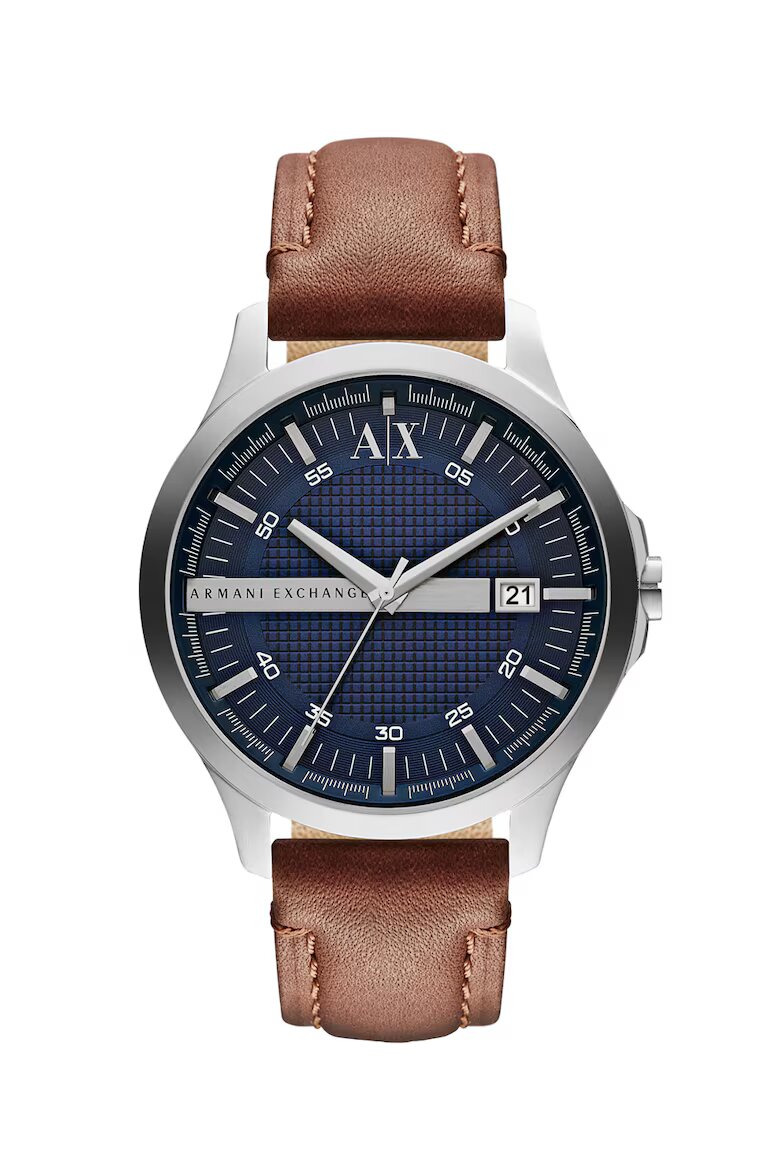 ARMANI EXCHANGE Часовник Hampton с кожена каишка Кафяв