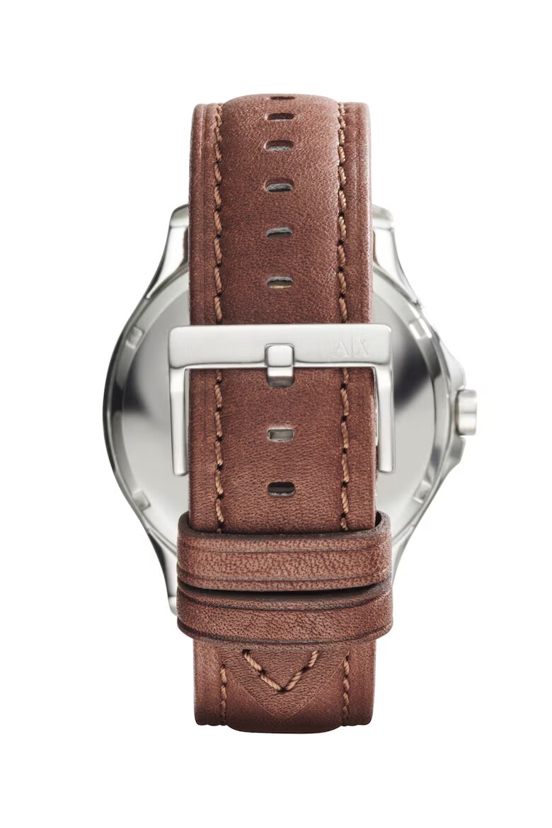 ARMANI EXCHANGE Часовник Hampton с кожена каишка Кафяв