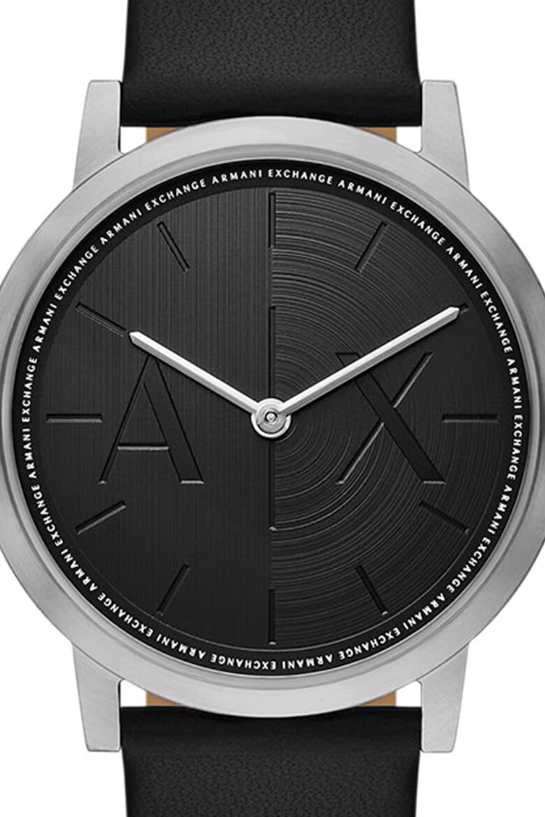 ARMANI EXCHANGE Часовник с кожена каишка и допълнителна от деним Черен/Тъмносин