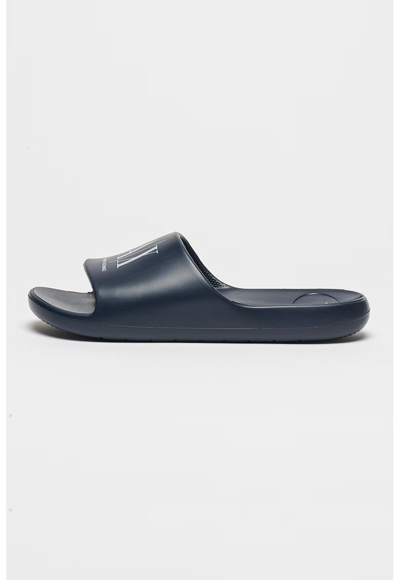 ARMANI EXCHANGE Чехли с лого - Бял/Тъмносин