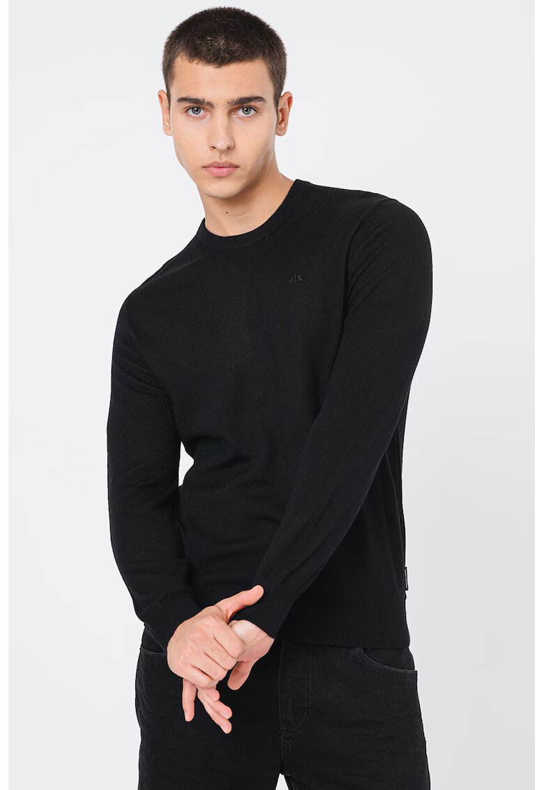 ARMANI EXCHANGE Фино плетен вълнен пуловер