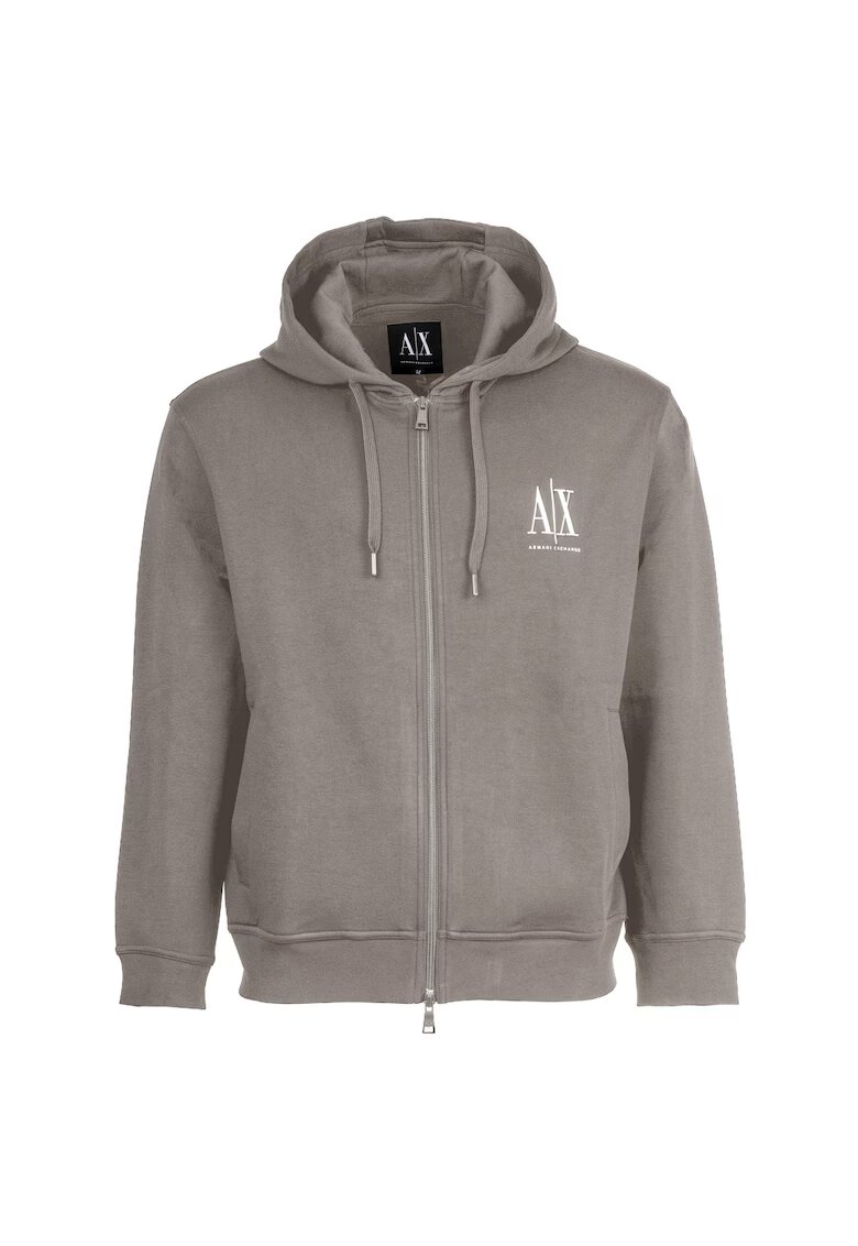 ARMANI EXCHANGE Худи с цип и лого - Бежов