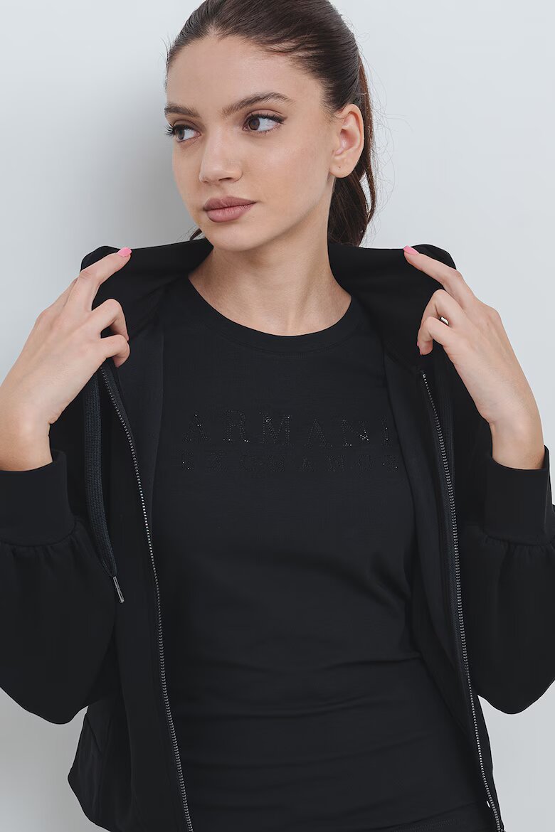 ARMANI EXCHANGE Худи с цип и лого Черен