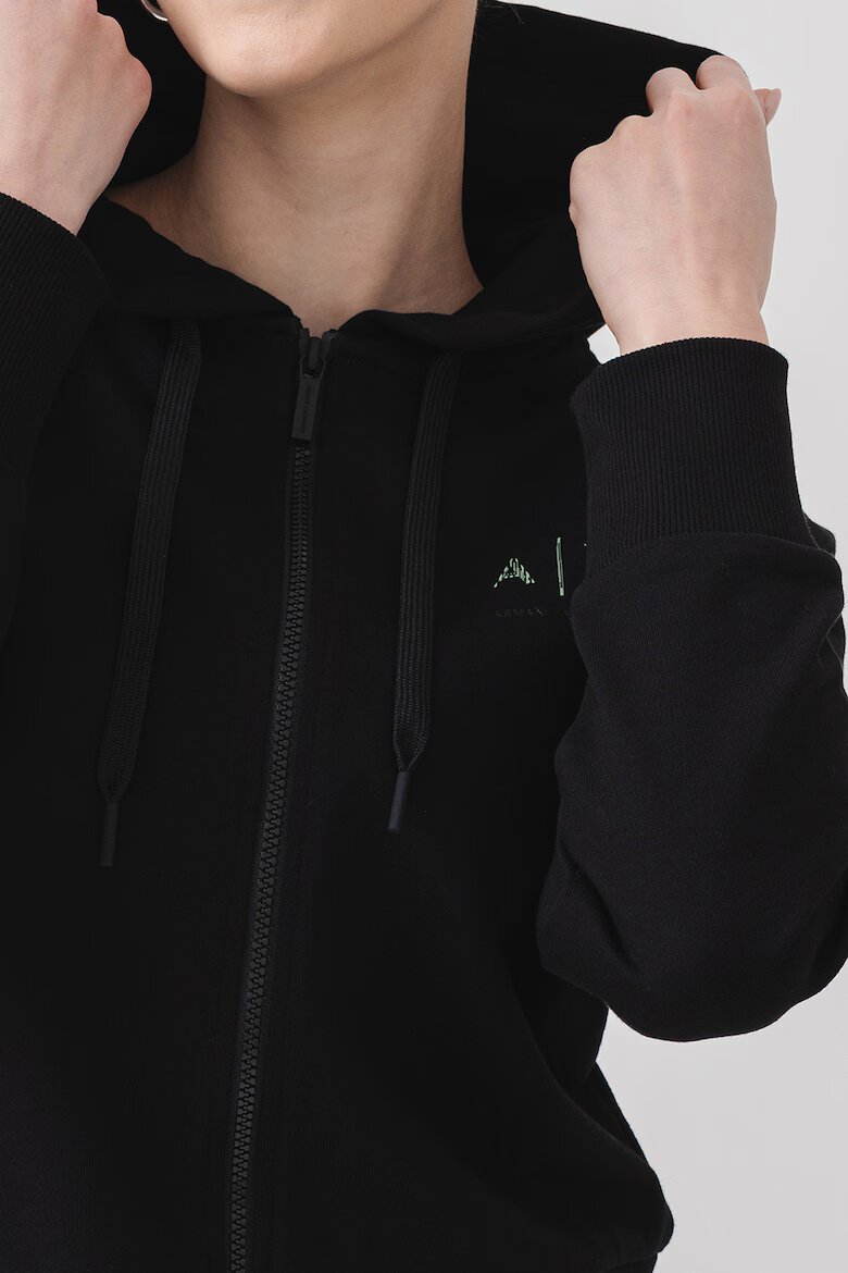 ARMANI EXCHANGE Худи с цип и паднали ръкави Черен