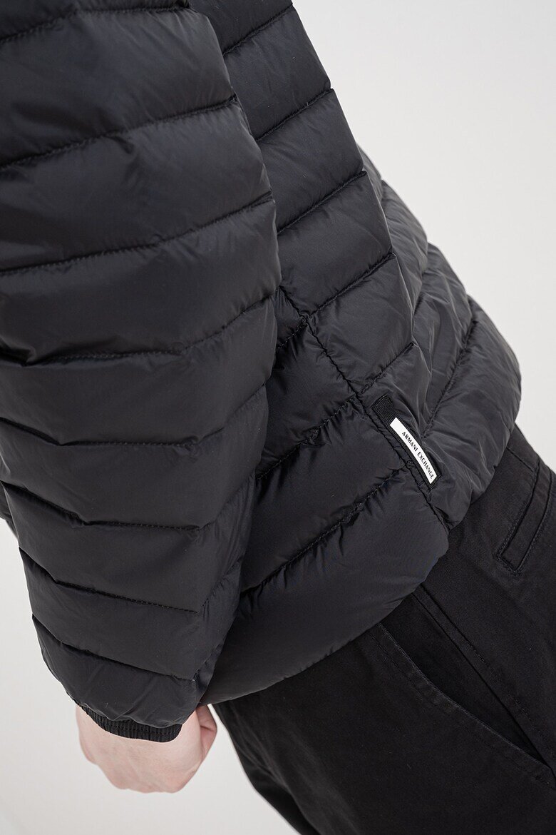 ARMANI EXCHANGE Капитонирано яке с цип Черен