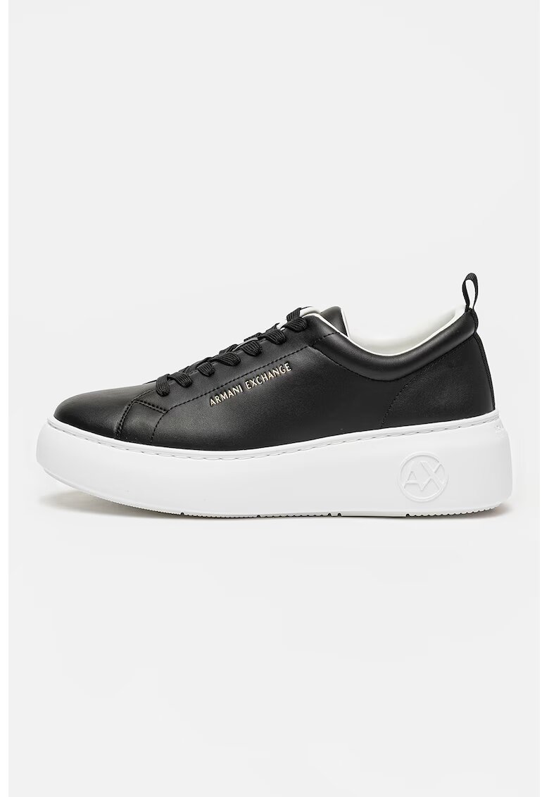 ARMANI EXCHANGE Кожени спортни обувки със скосена подметка
