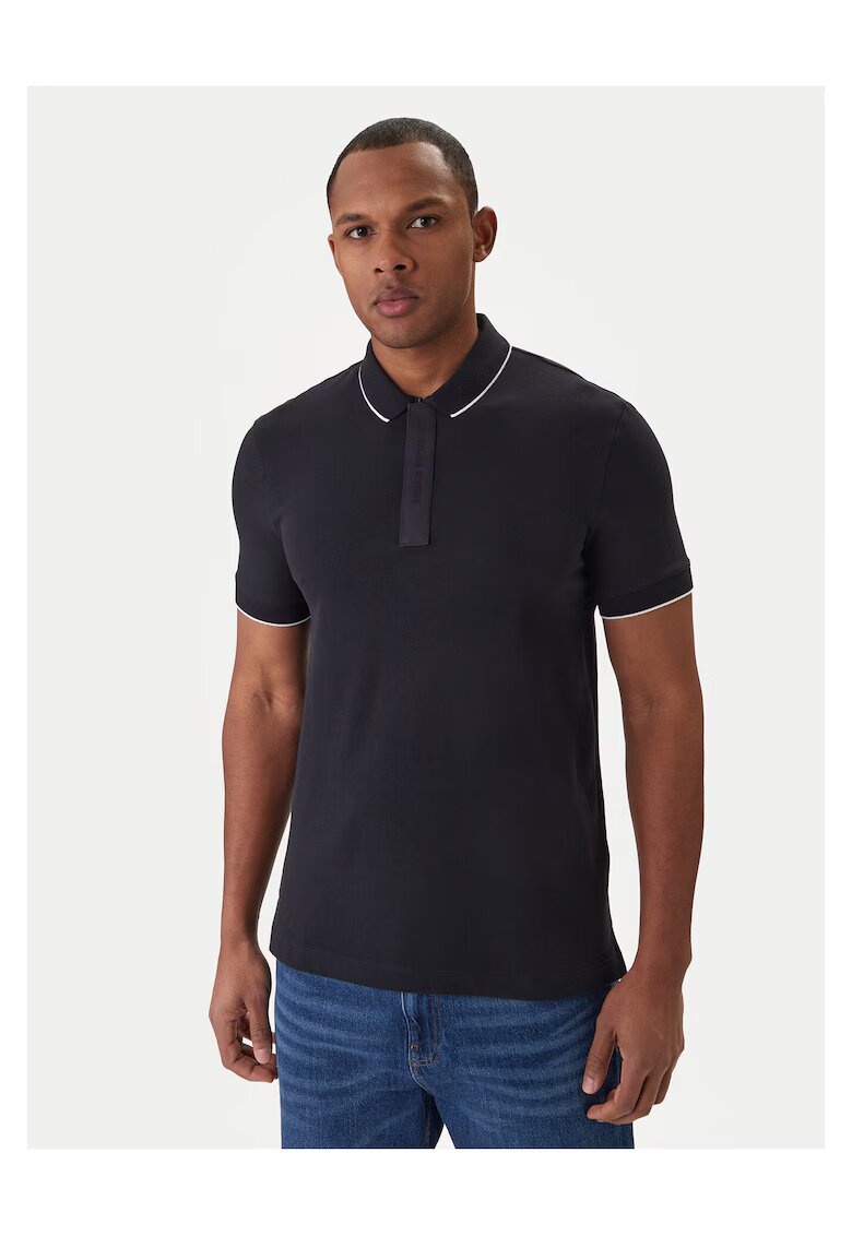 ARMANI EXCHANGE Мъжка тениска - вталена кройка - тъмносиня - памук