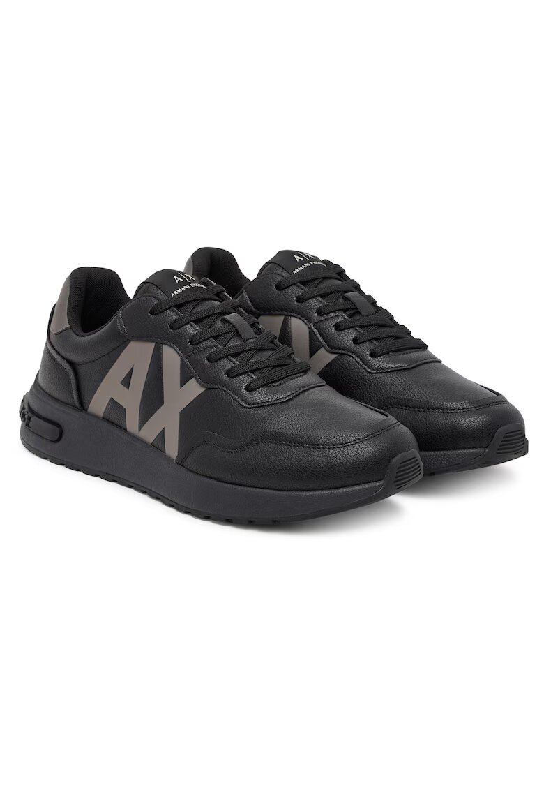 ARMANI EXCHANGE Мъжки спортни обувки черни - екологична кожа - за бягане