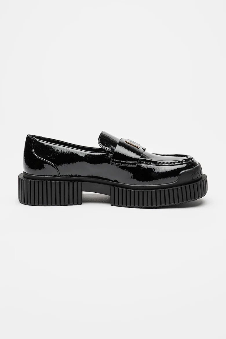 ARMANI EXCHANGE Мокасини с лого Черен