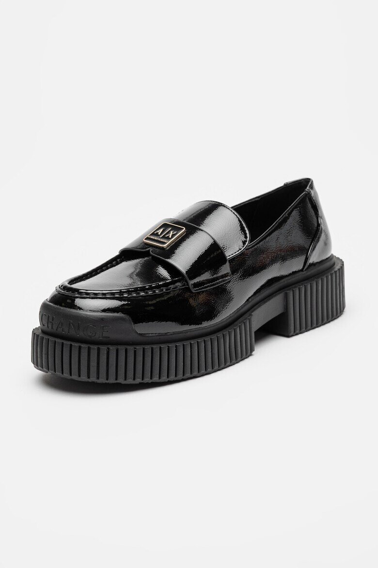 ARMANI EXCHANGE Мокасини с лого Черен