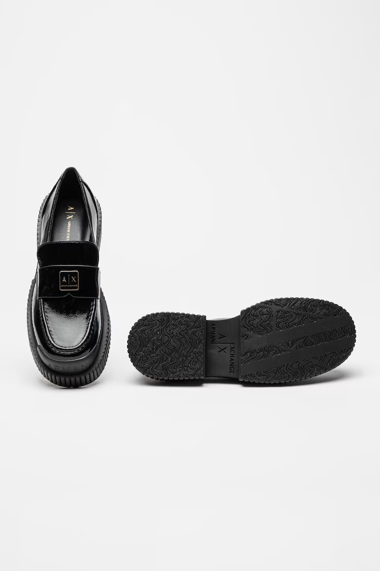 ARMANI EXCHANGE Мокасини с лого Черен