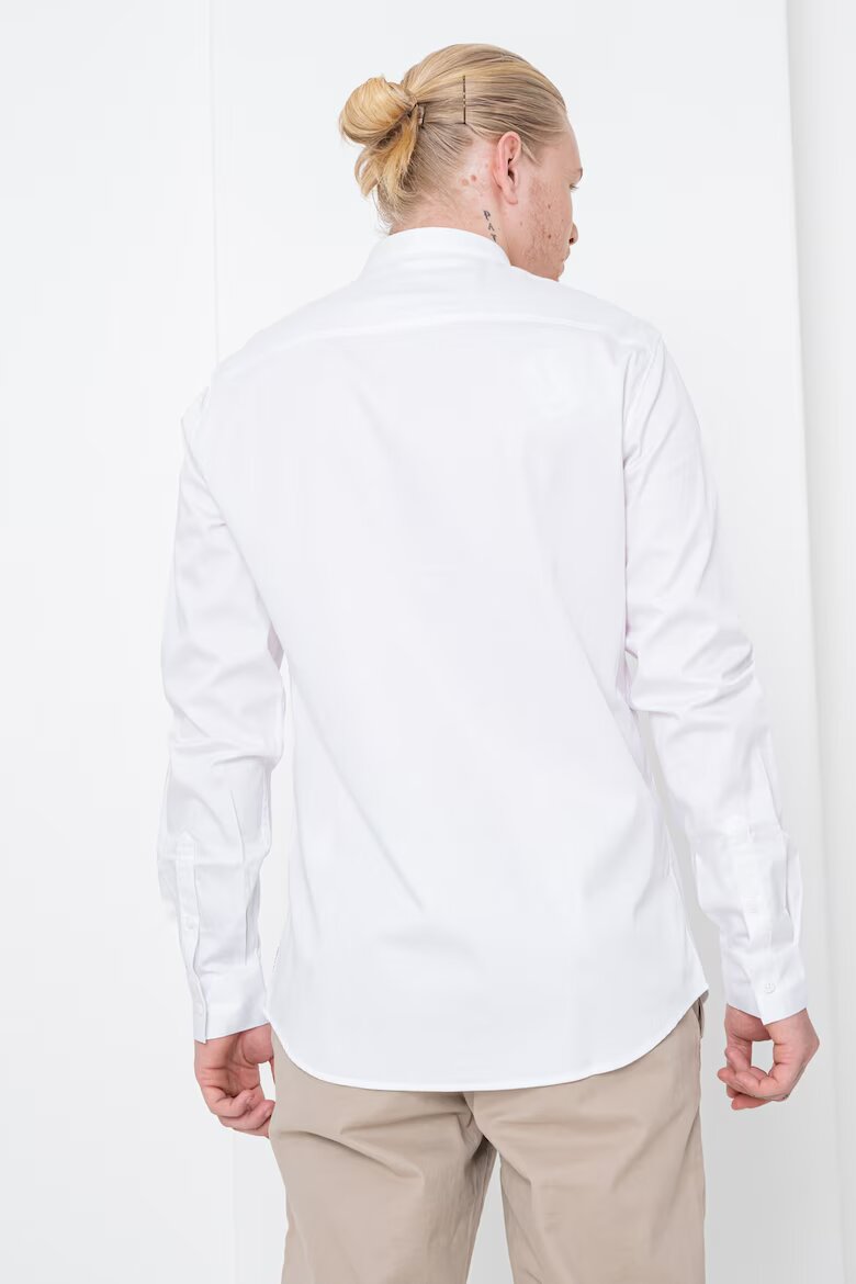 ARMANI EXCHANGE Памучна риза с яка Henley Бял
