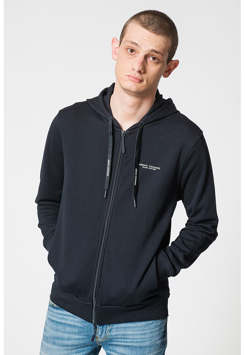 ARMANI EXCHANGE Памучно худи с цип и лого