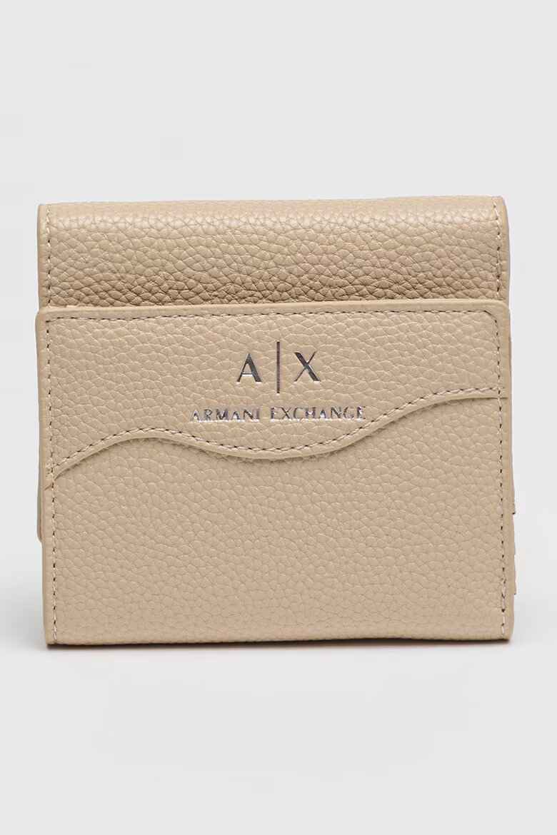 ARMANI EXCHANGE Портфейл от еко кожа с тройно прегъване Светло бежово
